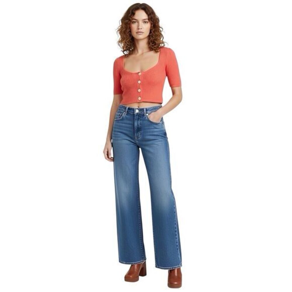 Wilfred Aritzia Womens Cropped Top Sweater Sz XS Boho Soft Girl Festival Y2k